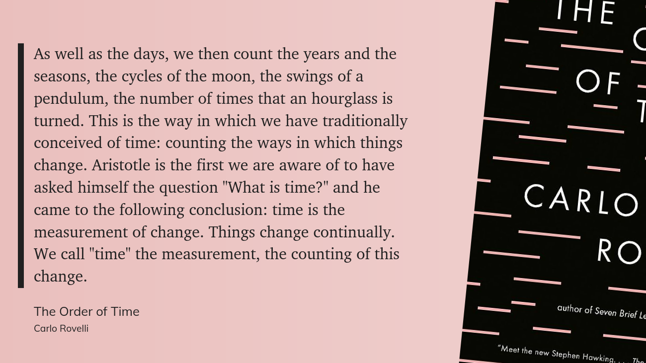 Explanation of time being the measurement of change