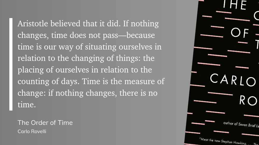 Explains if nothing changes then there is no time